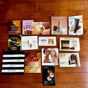 Lot of 13 Foundation/Primer Cards Inside Sephora Cosmetic Bag